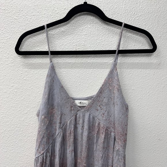 Mahina gray sleeveless strap maxi dress brown splatter boho Hawaii  Size: M - Picture 4 of 6